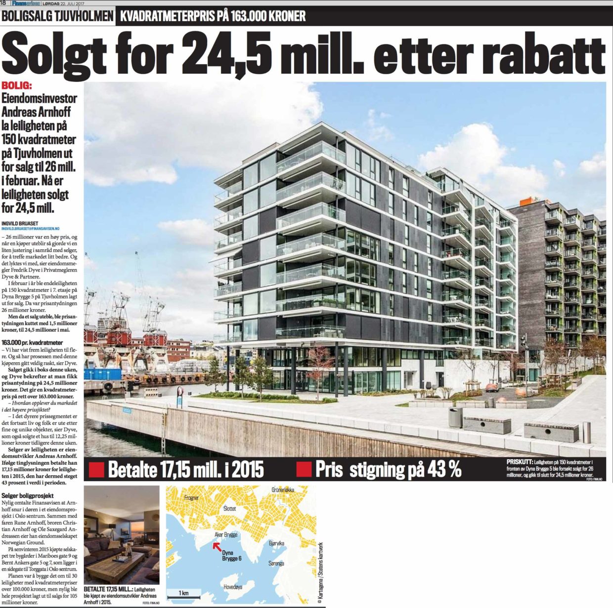 Solgt for 24,5 mill. etter rabatt.